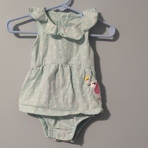 Carter's Mint Green Baby Romper with White Dots